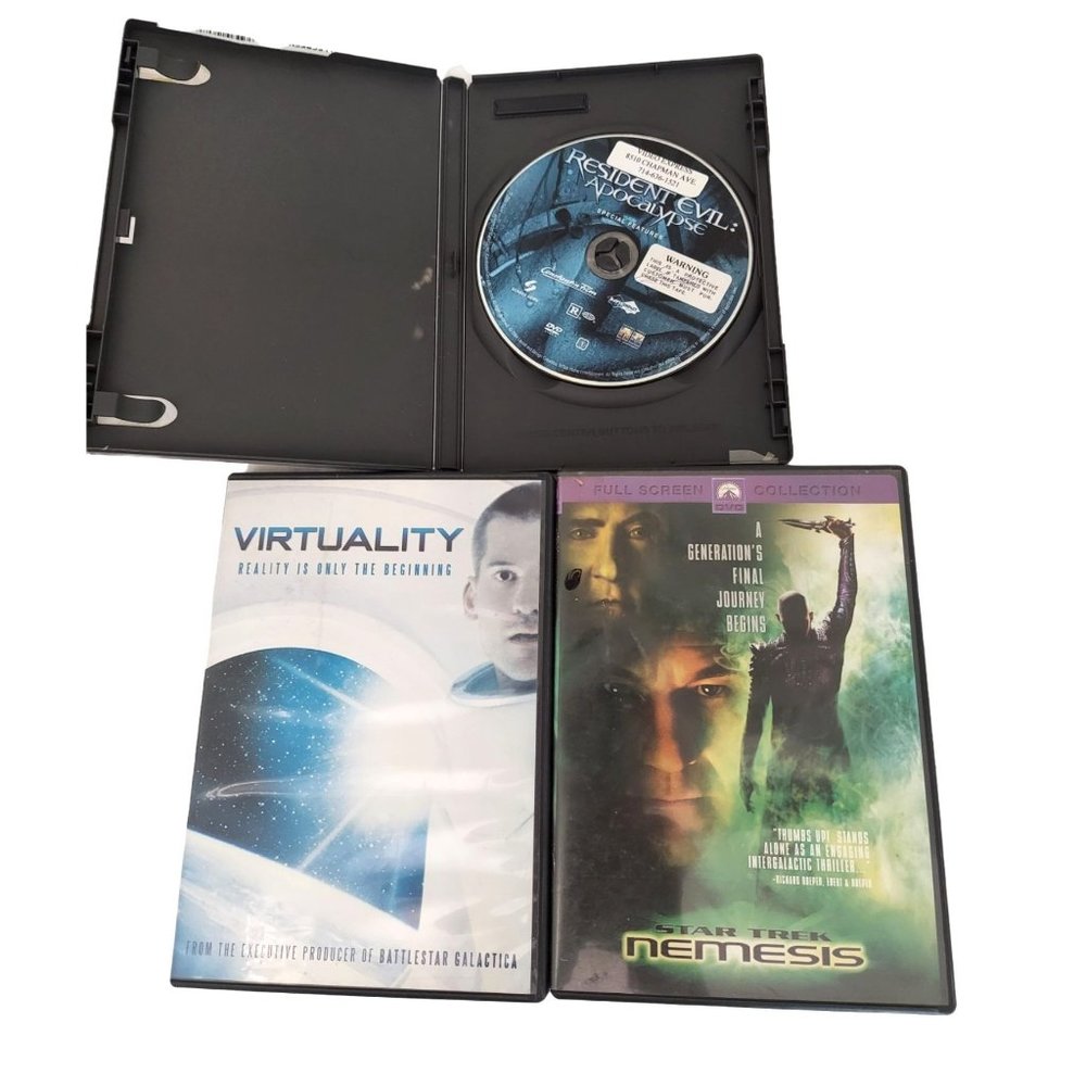 Resident Evil: Apocalypse Star Trek: Nemesis And Virtuality DVD Sci-Fi Movie Lot